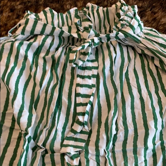 Green and white striped midi-skirt - Picture 2 of 2